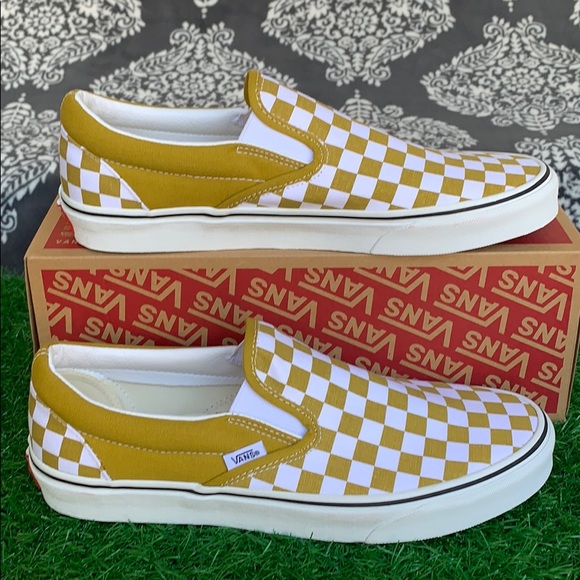 VANS CLASSIC SLIP ON CHECKERBOARD OLIVE OIL MEN’S - Picture 5 of 16